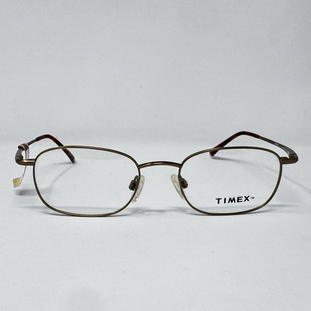Vintage Timex T201 Kenmark Antique Gold Eyeglass Frames 51-19-140 New